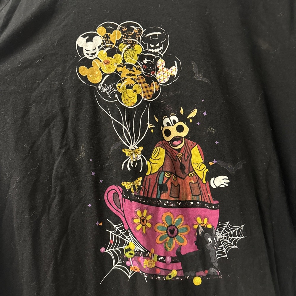 Mickey Ear Ballon's Halloween CLARABELLE Disneyland  T-Shirt Men's XXL BlackRARE